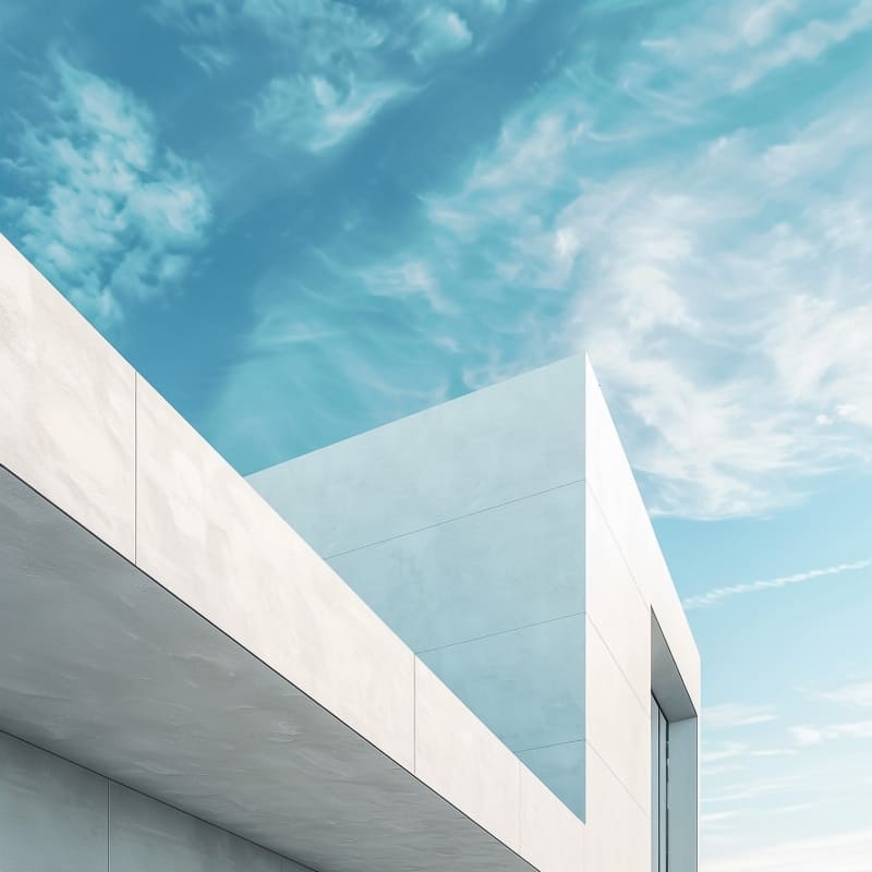 Contemporary architectural facade detail